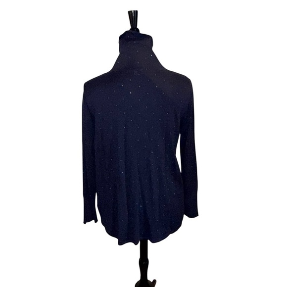 NIC+ZOE Vital Twinkle V-neck Sweater Women’s Plus 1X - Dark Indigo - Picture 4 of 12